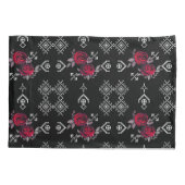 Housse D'oreillers Aquarelle transparente rouge roses fleurs blanc ou (Dos)