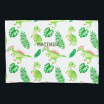 Housse D'oreillers Aquarelle verte mignonne Jungle Dinosaur Motif<br><div class="desc">Ajoutez un peu de plaisir et de couleur à la chambre de votre enfant avec le Coque Coussin Motif Cute Dinosaur. Avec son motif dynamique et aquarellé de dinosaures et de plantes, cette taie d'oreiller égaye la chambre de vos enfants. Le matériau doux vous gardera douillet et chaleureux. Que vous...</div>