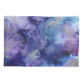 Housse D'oreillers Aquarelle violet et bleu marbré (Dos)