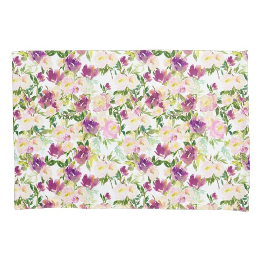 Housse D'oreillers Aquarelle violette rose Fille (devant)