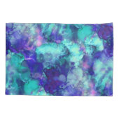 Housse D'oreillers aquarelles d'imaginaire bleu : (Dos-gauche)