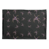 Housse D'oreillers Araignées De Chasse Sur Noir, (Dos)