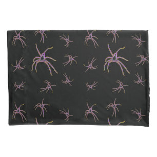 Housse D'oreillers Araignées De Chasse Sur Noir,
