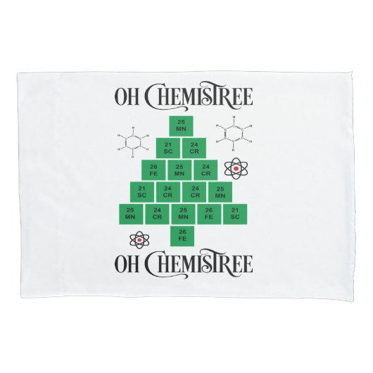 Housse D'oreillers Arbre de Noël de la chimie (devant)