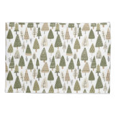 Housse D'oreillers Arbres de Noël brun et vert (Dos)