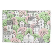 Housse D'oreillers Arbres, maisons, paysage de la ville de printemps (Dos)