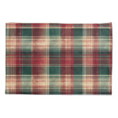 Housse D'oreillers Arbres verts de Noël Aquarelle Grunge Maroon (Dos-gauche)