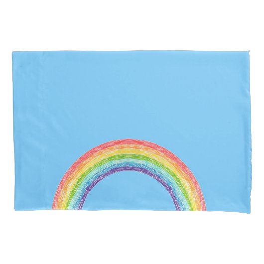 Housse D'oreillers Arc en ciel et ciel bleu (devant)
