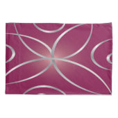 Housse D'oreillers Argent sur magenta (Dos-gauche)