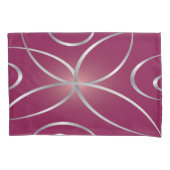 Housse D'oreillers Argent sur magenta (devant-gauche)