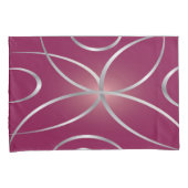 Housse D'oreillers Argent sur magenta (devant-Droit)