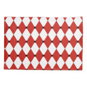 Housse D'oreillers Arlequin blanc et rouge point noir (Dos-gauche)
