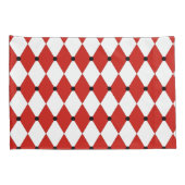 Housse D'oreillers Arlequin blanc et rouge point noir (Dos-Droit)