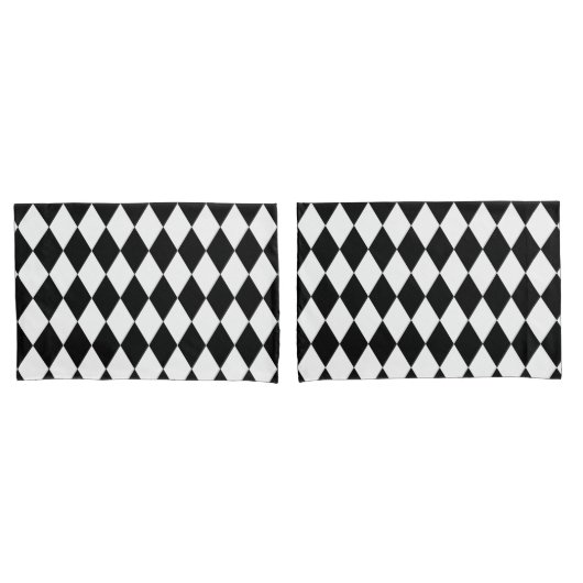 Housse D'oreillers Arlequin noir et blanc (devant-Set)
