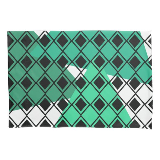 Housse D'oreillers Arlequin Triangle Vert (devant)