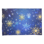 Housse D'oreillers Arrière - plan Bleu XMAS avec des flocons de neige (devant-Droit)