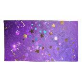 Housse D'oreillers Arrière - plan de feuille violet avec étoiles (Dos-Droit)