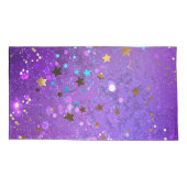 Housse D'oreillers Arrière - plan de feuille violet avec étoiles (Dos-gauche)