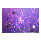 Housse D'oreillers Arrière - plan de feuille violet avec étoiles (devant-Droit)