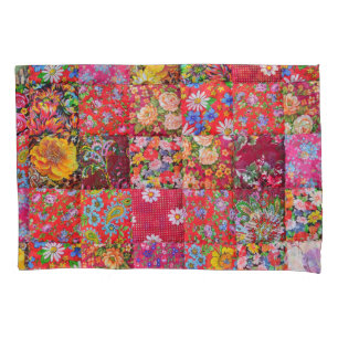 Housse D'oreillers Arrière - plan de surface à patchwork floral artis