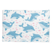 Housse D'oreillers Arrière - plan graphique Motif dauphin mignon (Dos)