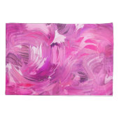 Housse D'oreillers Art Abstrait Moderne Violet Rose Blanc (Dos)