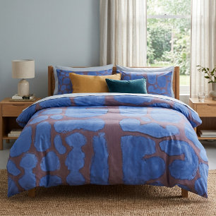 Housse D'oreillers Art Abstrait Vintage Bleu de Nuit