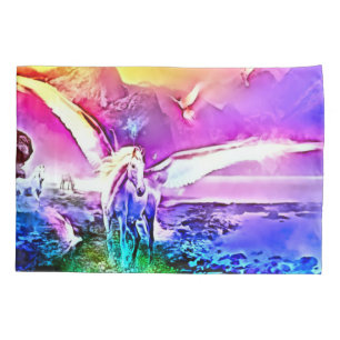 Housse D'oreillers Art d'aerographe d'imaginaire de Pegasus de prisme
