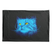 Housse D'oreillers Art de chat néon bleu Cool - Conception d'animal l (Dos)