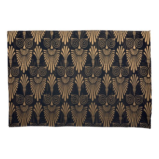 Housse D'oreillers Art Déco Black Gold : Retro. (devant)