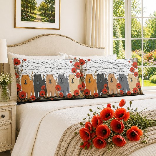 Housse D'oreillers ART DÉCO CHOWS lisse 