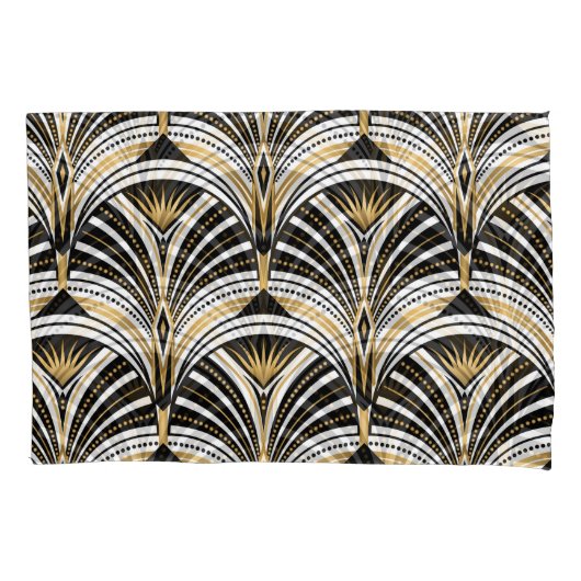 Housse D'oreillers Art Déco Gold Black Elegance : Années folles (devant)