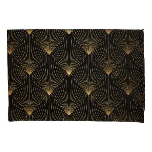 Housse D'oreillers Art Déco : L'élégance de l'or noir. (devant)