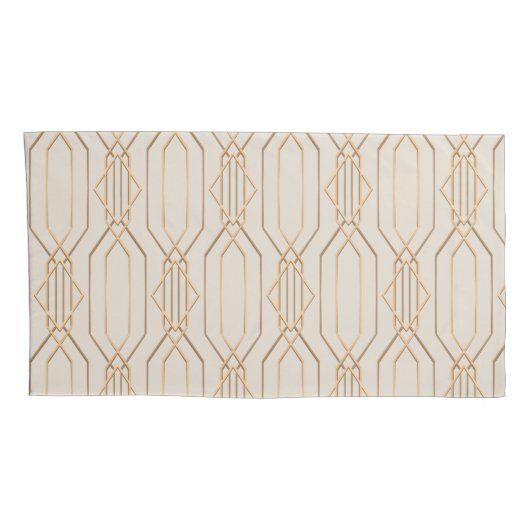 Housse D'oreillers Art Déco Lin & Or (Dos-Droit)