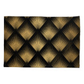 Housse D'oreillers Art Déco, motif d'or noir. (Dos)