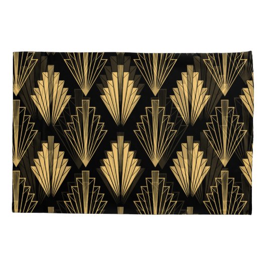 Housse D'oreillers Art Déco Or Noir : sans couture (Dos)