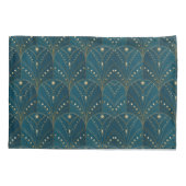 Housse D'oreillers Art Deco pattern with gold geometric shapes (Dos-gauche)