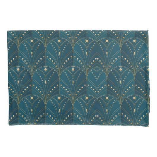 Housse D'oreillers Art Deco pattern with gold geometric shapes (devant-gauche)