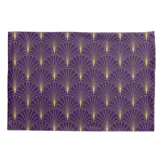 Housse D'oreillers Art Déco Violet et Or Art Déco