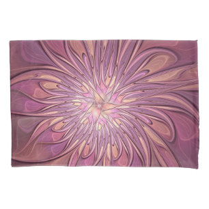 Housse D'oreillers Art floral fractal moderne abstrait couleurs de ba