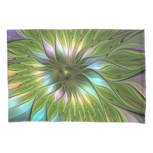 Housse D'oreillers Art Fractal Fleur Imaginaire Coloré Lumineux