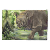 Housse D'oreillers Art Javan Rhino (Dos)