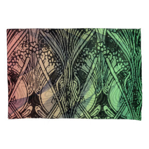 Housse D'oreillers Art nouveau, belle époque, victorien, ombre, rouge