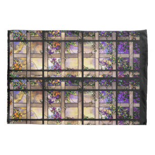 Housse D'oreillers Art Nouveau Tiffany Tige Verre Floral Oreiller