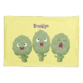 Housse D'oreillers Artichauts chantants mignons dessin animé végétal (Dos)