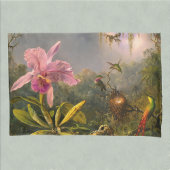 Housse D'oreillers Artsy brésilien Cattelya Orchid et 3 colibris