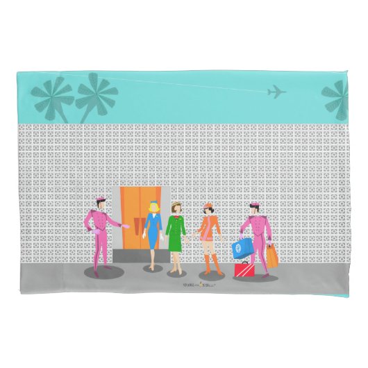 Housse D'oreillers Atomique Palm Springs Stewardess Party Pillowcase (devant)