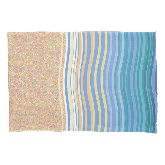 Housse D'oreillers Au bord de la plage vacances plage sable et vagues (devant)