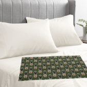 Housse D'oreillers Autruche Rose Fleurs Vert Olive Art Déco
