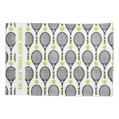 Housse D'oreillers Avec texte 🎾 Noir et vert tennis 🎾 blanc (Dos)